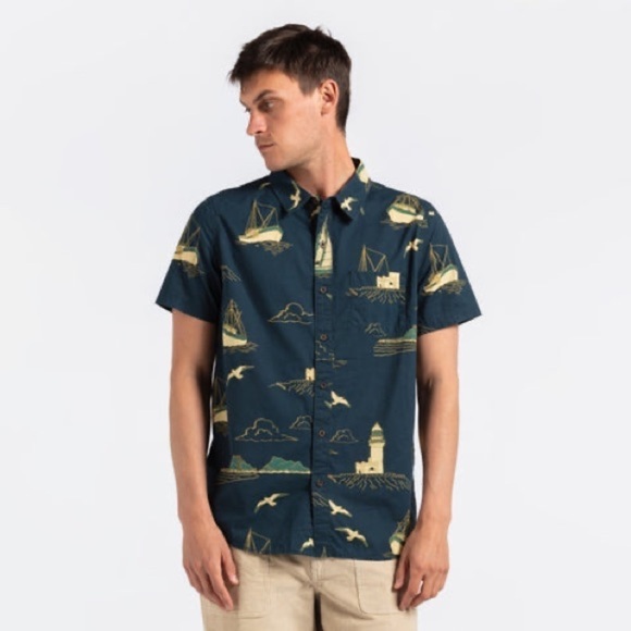 Banks 100% cotton NWT mariner print navy short sleeved - Picture 11 of 11